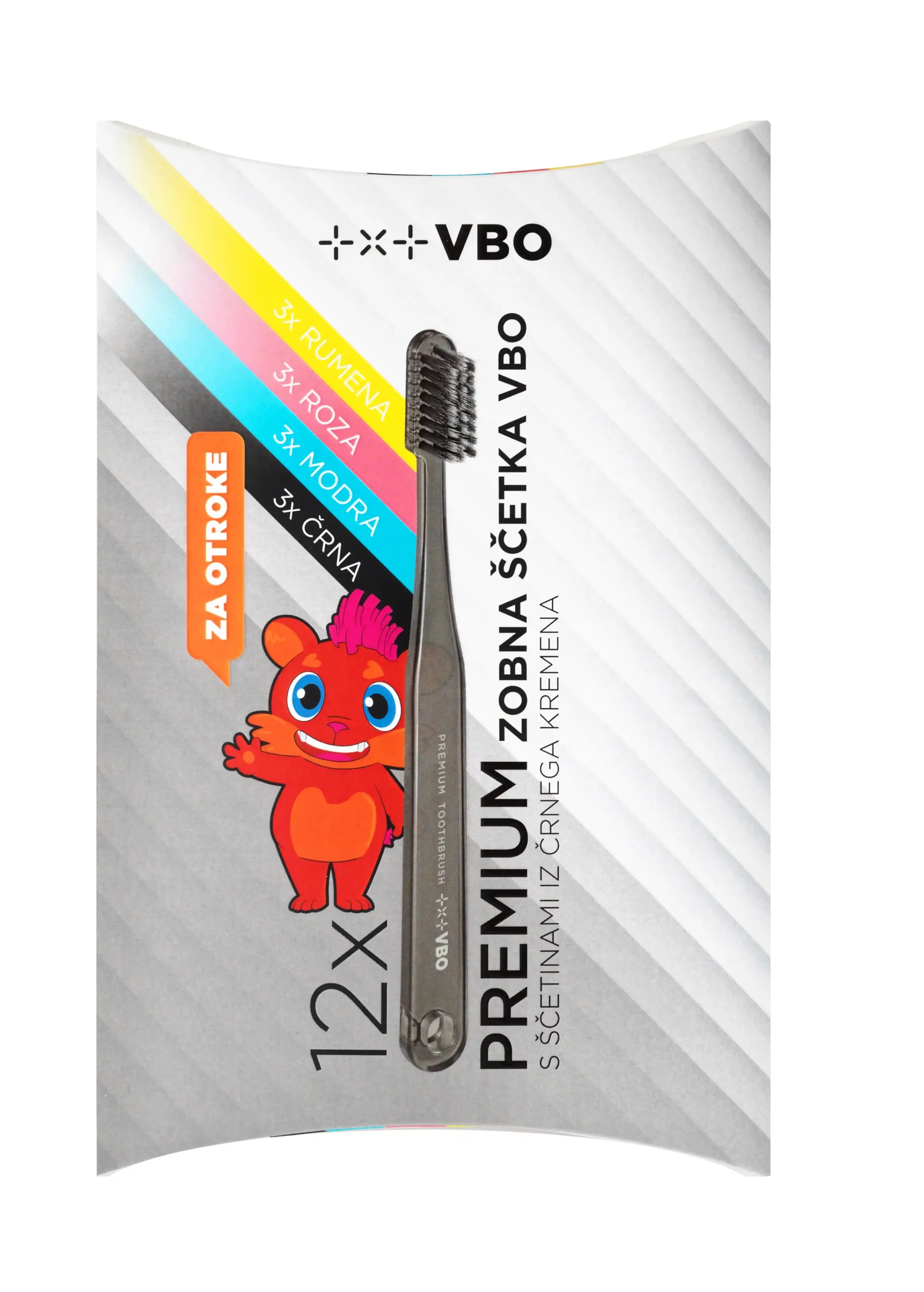 VBO Premium Zahnbürste für Kinder - Gemischt, 12