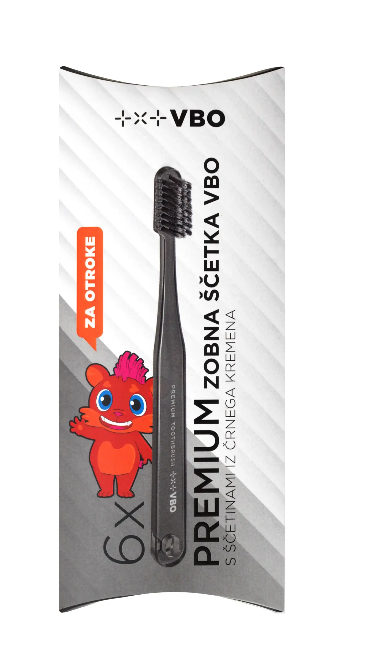 VBO Premium Zahnbürste für Kinder - Schwarz, 6
